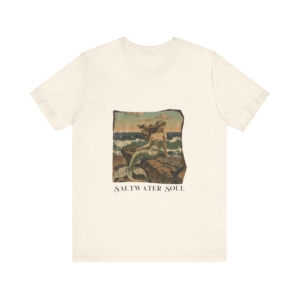 Saltwater Soul Vintage Style Tee, Unisex T-Shirt, Graphic Tee, Retro Beach Shirt, Ocean Lover Gift, Coastal Vibes Tee