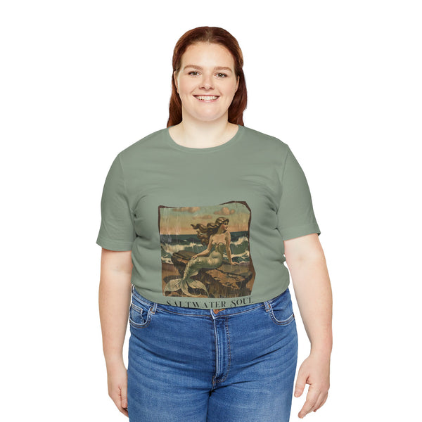 Saltwater Soul Vintage Style Tee, Unisex T-Shirt, Graphic Tee, Retro Beach Shirt, Ocean Lover Gift, Coastal Vibes Tee