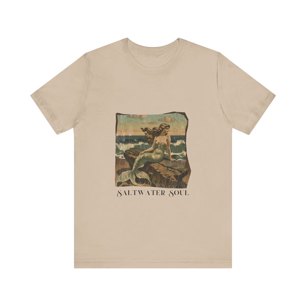 Saltwater Soul Vintage Style Tee, Unisex T-Shirt, Graphic Tee, Retro Beach Shirt, Ocean Lover Gift, Coastal Vibes Tee