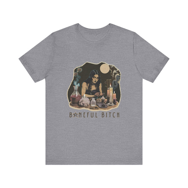 Witchcraft Tee, Vintage Baneful Bitch Shirt for Moody Magic Lovers, Dark Side Apparel, Unisex Jersey Short Sleeve T-Shirt. Alternative
