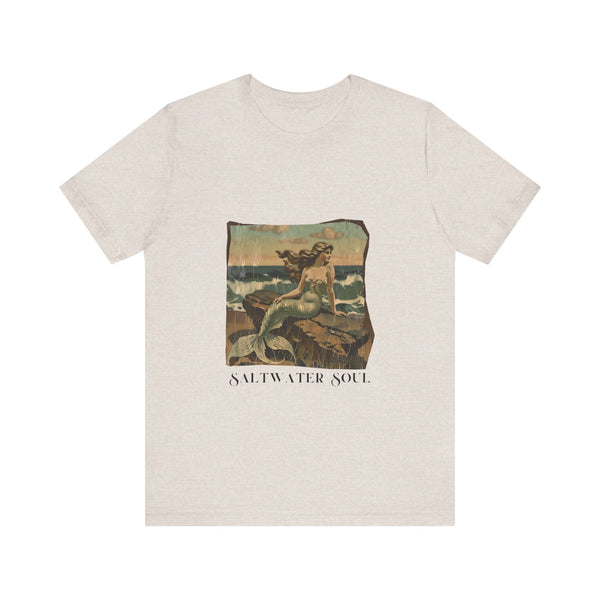 Saltwater Soul Vintage Style Tee, Unisex T-Shirt, Graphic Tee, Retro Beach Shirt, Ocean Lover Gift, Coastal Vibes Tee