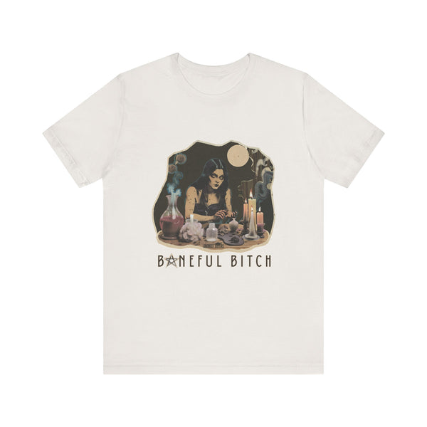 Witchcraft Tee, Vintage Baneful Bitch Shirt for Moody Magic Lovers, Dark Side Apparel, Unisex Jersey Short Sleeve T-Shirt. Alternative