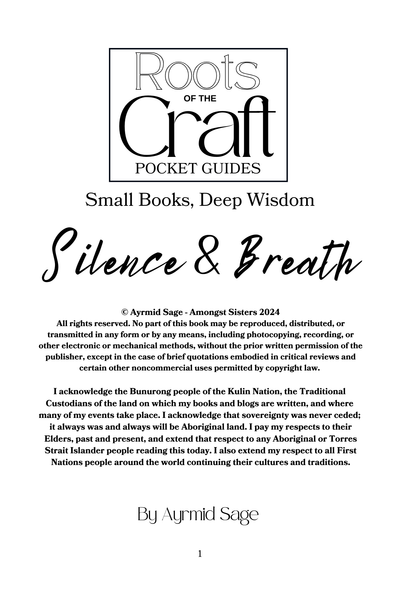 Silence & Breath - Roots of the Craft Pocket Guide PDF